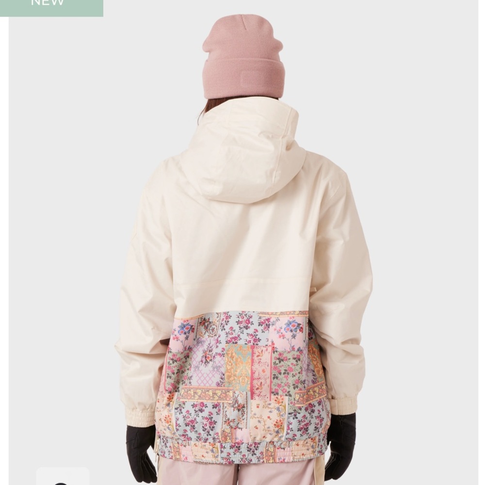 🤍 Roxy Ski snowboard Jacket - Cream and Multicolor - waterproof - Picture 15 of 16